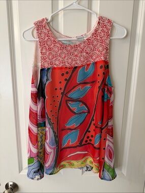 Desigual Red Floral Sleeveless Tank